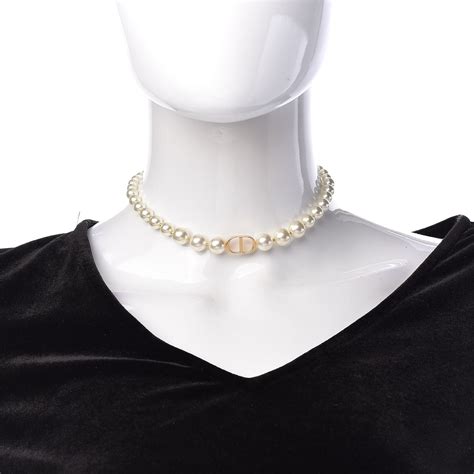 dior choker pearl|christian dior necklace pearl.